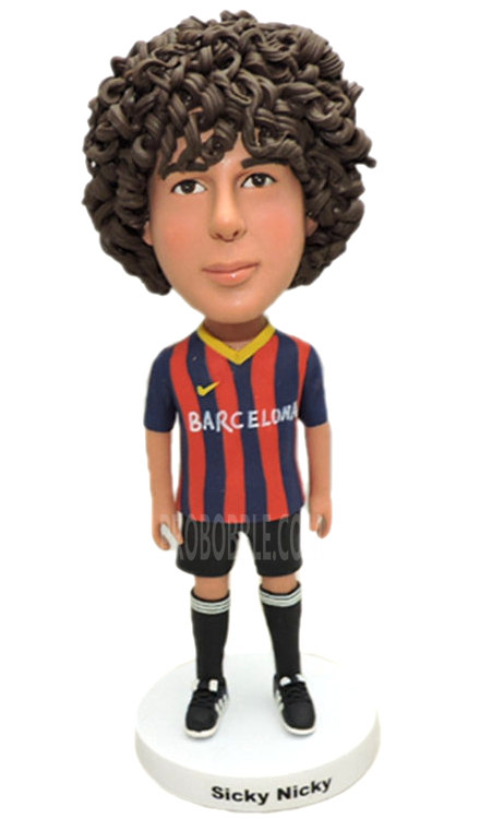 Custom bobblehead world cup football player Barcelona bobbleheads - Click Image to Close